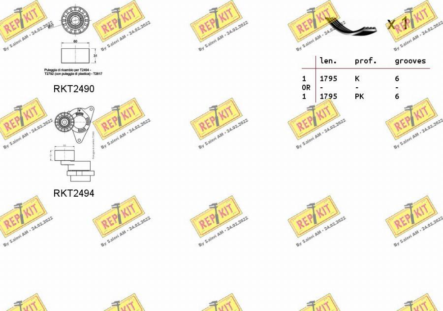 REPKIT RKTA0050 - Поликлиновий ремінний комплект autocars.com.ua