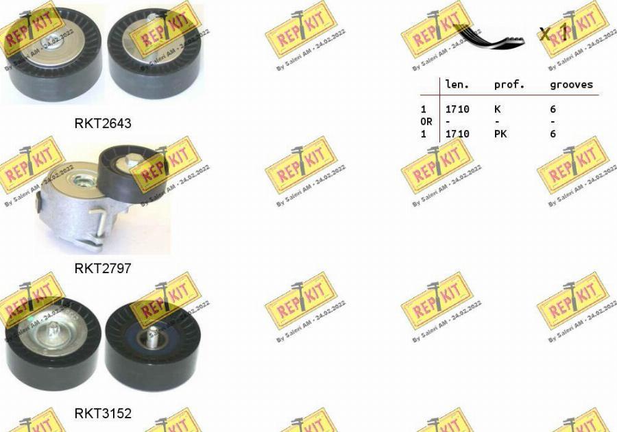 REPKIT RKTA0086 - Поликлиновий ремінний комплект autocars.com.ua