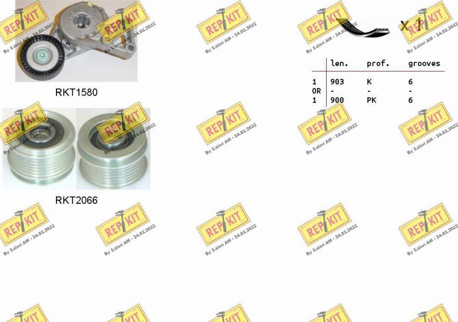 REPKIT RKTA0098 - Поликлиновий ремінний комплект autocars.com.ua