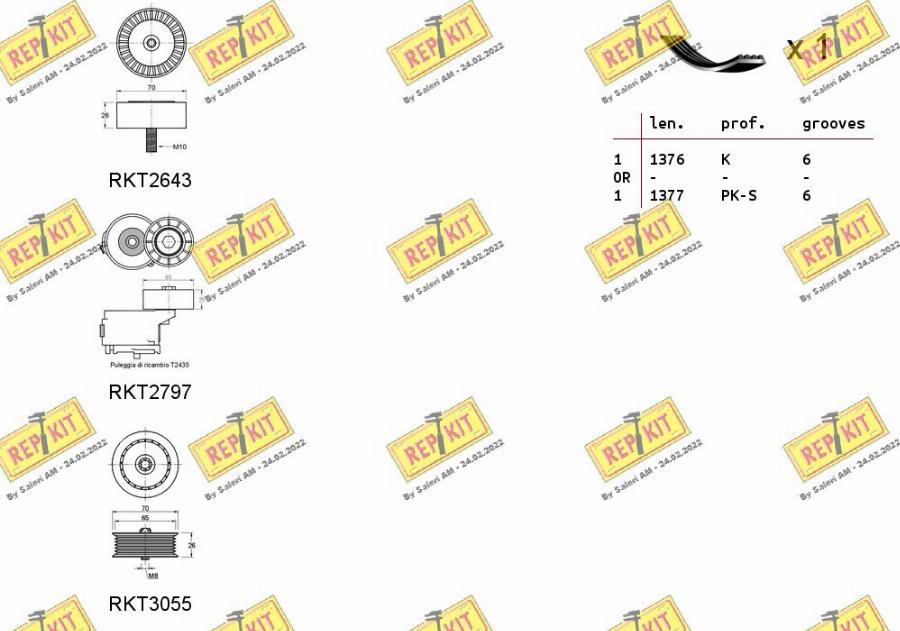 REPKIT RKTA0113 - Поликлиновий ремінний комплект autocars.com.ua