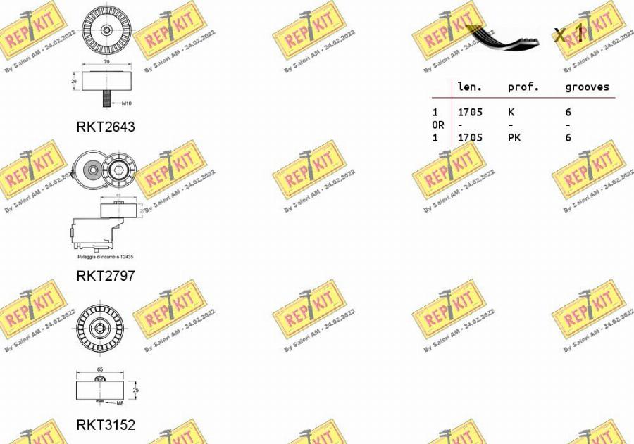 REPKIT RKTA0130 - Поликлиновий ремінний комплект autocars.com.ua