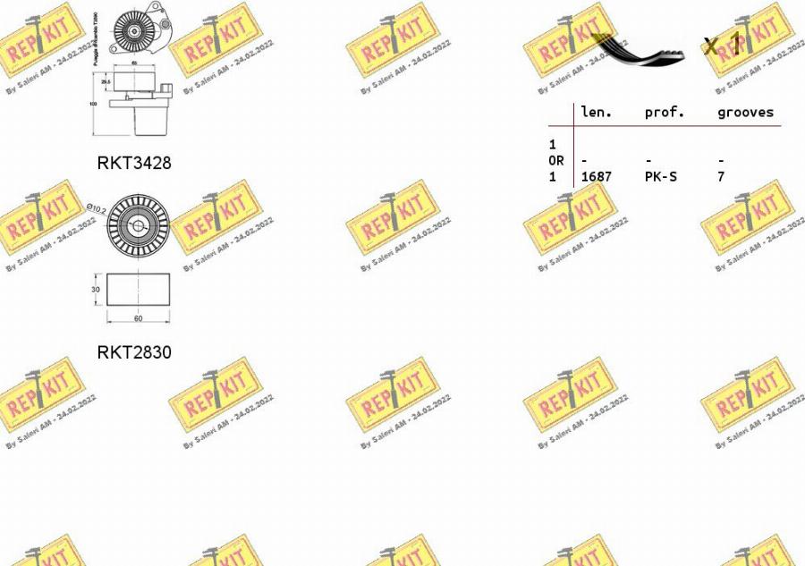 REPKIT RKTA0133 - Поликлиновий ремінний комплект autocars.com.ua