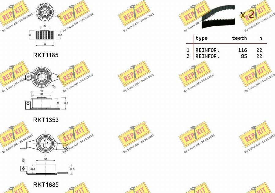 REPKIT RKTK0819 - Комплект ременя ГРМ autocars.com.ua