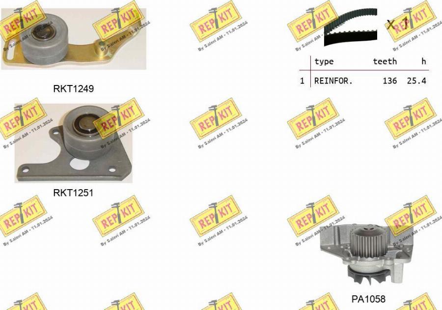 REPKIT RKTK0828PA2 - Водяной насос + комплект зубчатого ремня autodnr.net