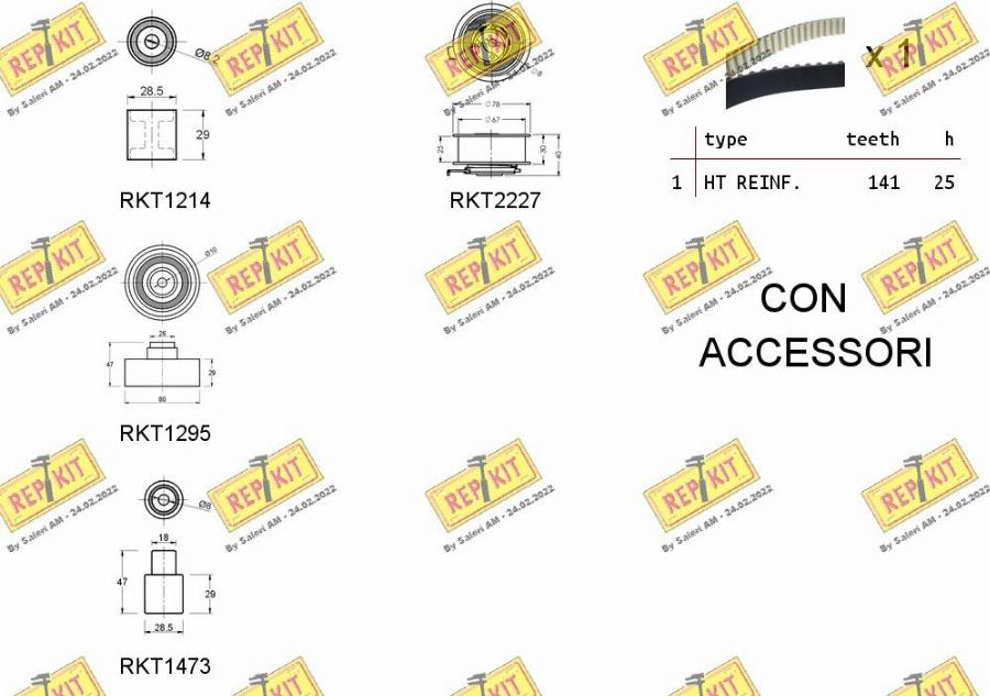 REPKIT RKTK0833 - Комплект ременя ГРМ autocars.com.ua