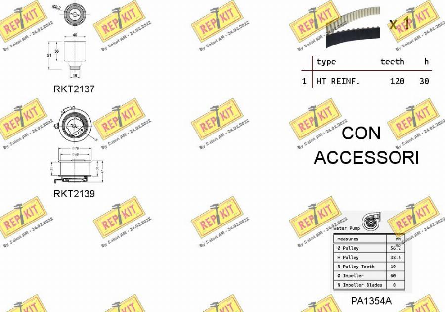 REPKIT RKTK0867PA2 - Водяной насос + комплект зубчатого ремня autodnr.net