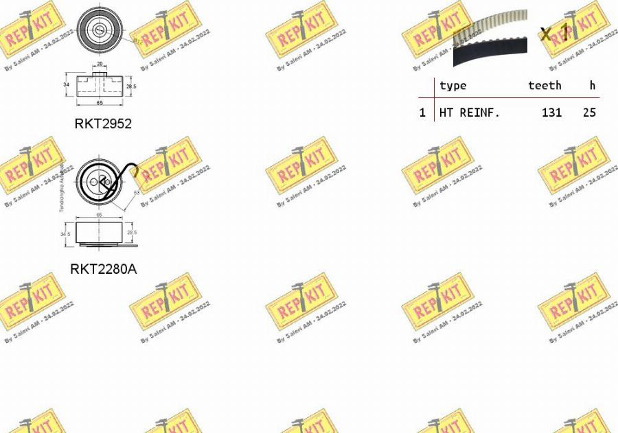 REPKIT RKTK0868A - Комплект ременя ГРМ autocars.com.ua