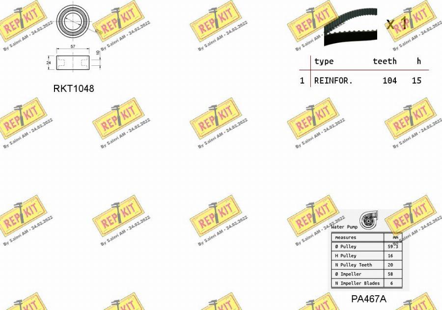 REPKIT RKTK0870PA - Водяний насос + комплект зубчатого ременя autocars.com.ua