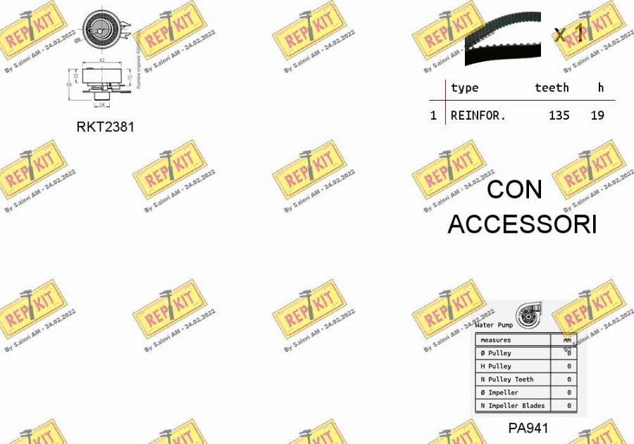 REPKIT RKTK0902PA - Водяной насос + комплект зубчатого ремня autodnr.net