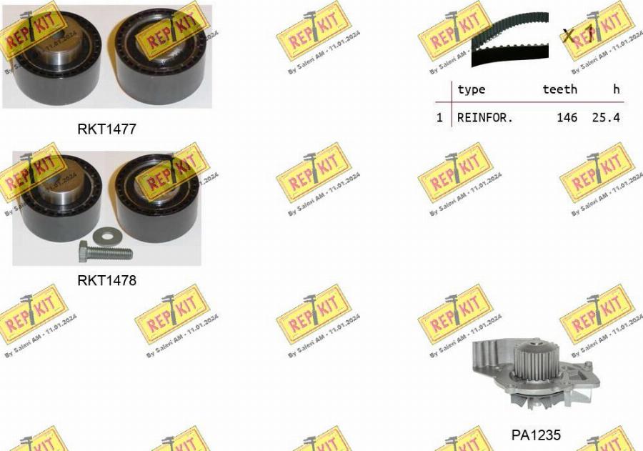 REPKIT RKTK0917PA - Водяной насос + комплект зубчатого ремня autodnr.net