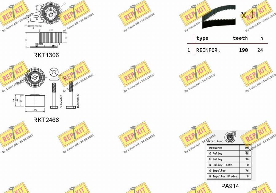 REPKIT RKTK0936PA - Водяний насос + комплект зубчатого ременя autocars.com.ua