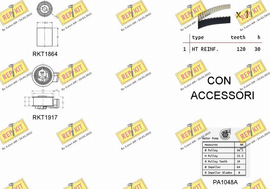 REPKIT RKTK0940PA - Водяний насос + комплект зубчатого ременя autocars.com.ua