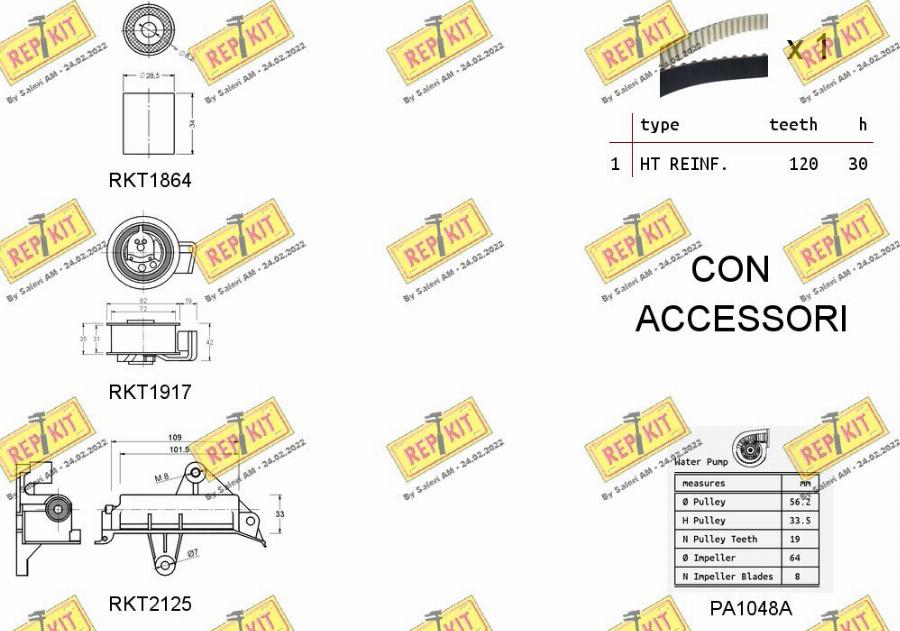 REPKIT RKTK0941PA - Водяний насос + комплект зубчатого ременя autocars.com.ua