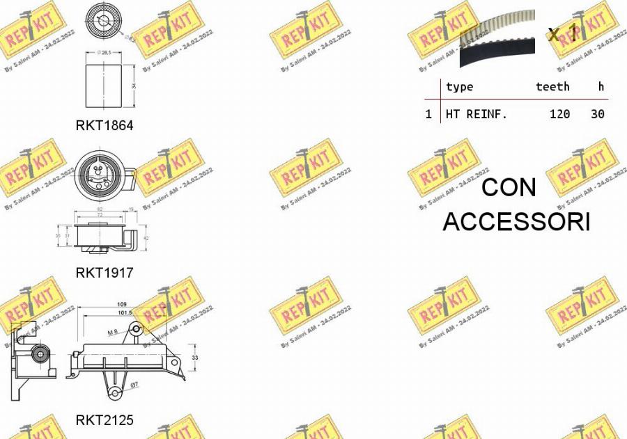 REPKIT RKTK0941 - Комплект ременя ГРМ autocars.com.ua