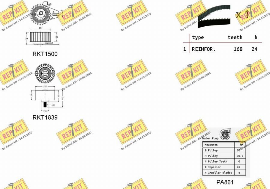 REPKIT RKTK0944PA - Водяний насос + комплект зубчатого ременя autocars.com.ua