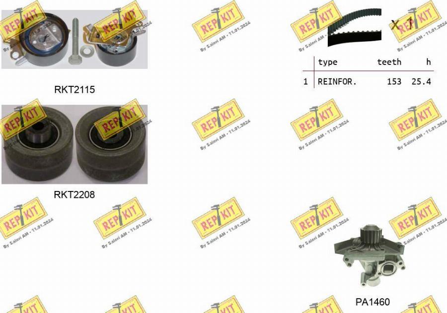 REPKIT RKTK0948PA2 - Водяной насос + комплект зубчатого ремня autodnr.net