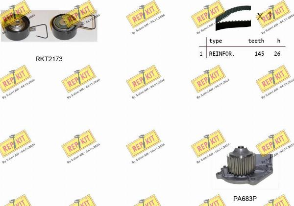 REPKIT RKTK0954PA - Водяний насос + комплект зубчатого ременя autocars.com.ua