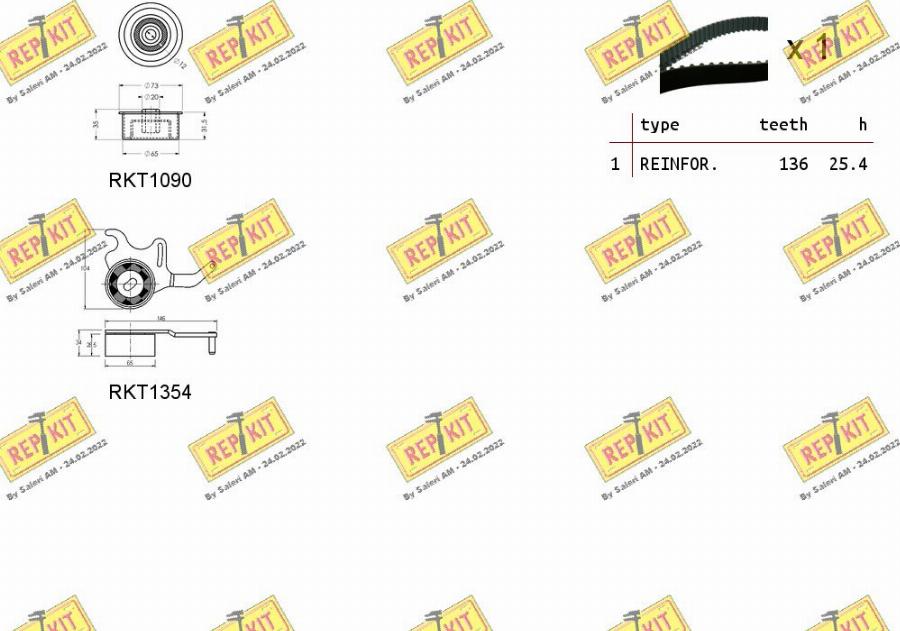 REPKIT RKTK1021 - Комплект ременя ГРМ autocars.com.ua