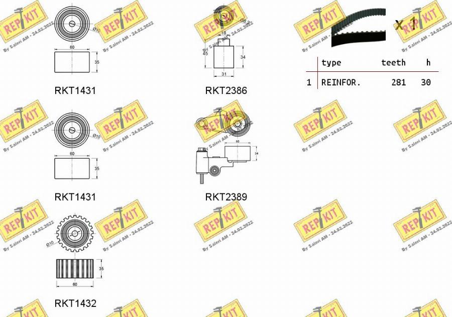 REPKIT RKTK0995 - Комплект ременя ГРМ autocars.com.ua