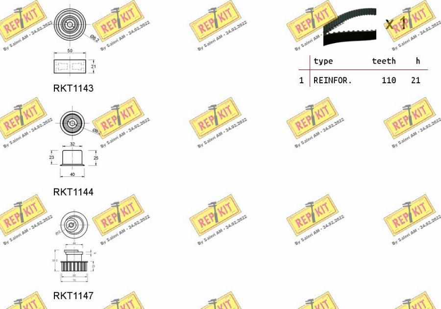 REPKIT RKTK1002 - Комплект ременя ГРМ autocars.com.ua