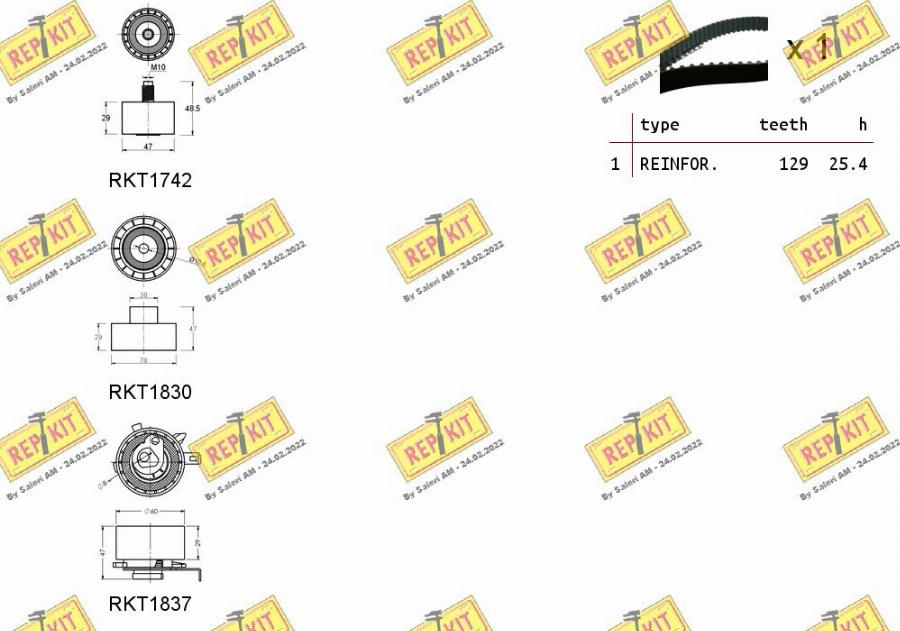 REPKIT RKTK1030 - Комплект ременя ГРМ autocars.com.ua