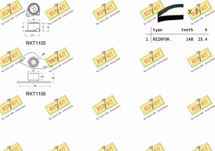 REPKIT RKTK1045 - Комплект ременя ГРМ autocars.com.ua