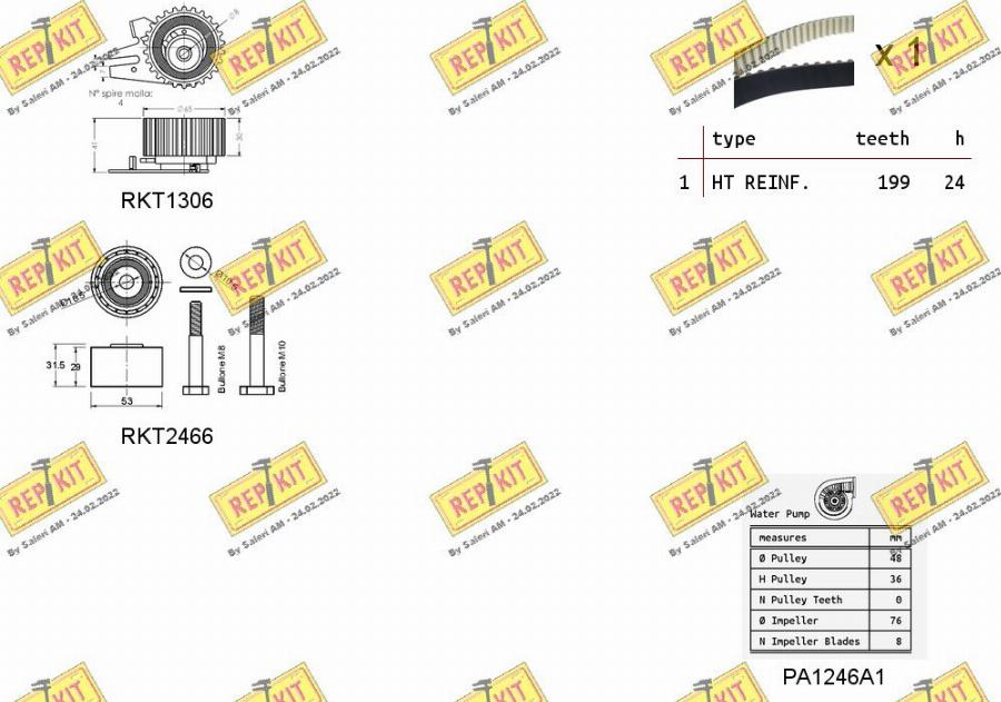 REPKIT RKTK1058PA - Водяной насос + комплект зубчатого ремня autodnr.net