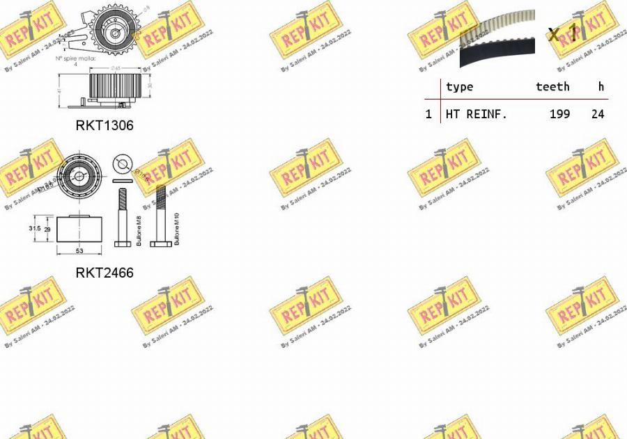 REPKIT RKTK1058 - Комплект ременя ГРМ autocars.com.ua