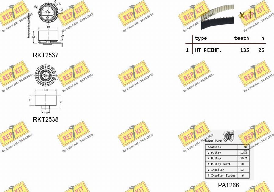 REPKIT RKTK1080PA - Водяной насос + комплект зубчатого ремня autodnr.net