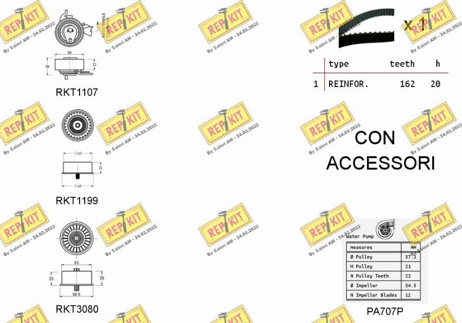 REPKIT RKTK1107PA2 - Водяной насос + комплект зубчатого ремня autodnr.net