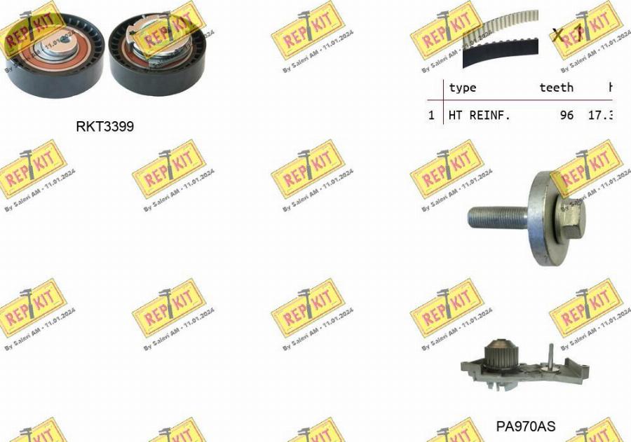 REPKIT RKTK1130PA2 - Водяной насос + комплект зубчатого ремня autodnr.net