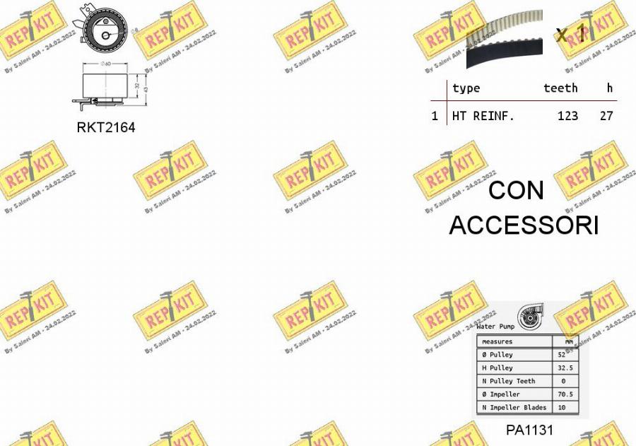 REPKIT RKTK1145PA - Водяний насос + комплект зубчатого ременя autocars.com.ua