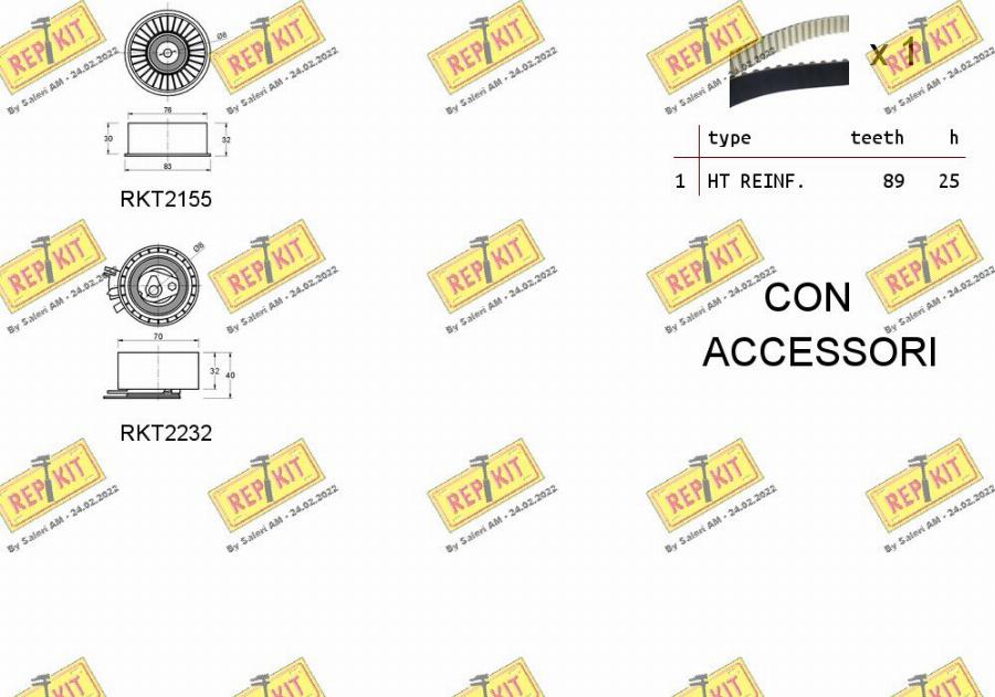 REPKIT RKTK1152 - Комплект ременя ГРМ autocars.com.ua