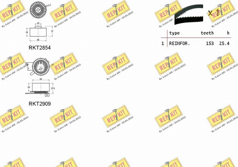 REPKIT RKTK1156 - Комплект ременя ГРМ autocars.com.ua