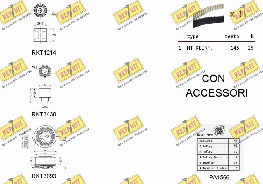 REPKIT RKTK1166PA - Водяной насос + комплект зубчатого ремня autodnr.net