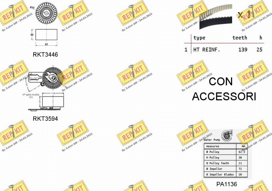 REPKIT RKTK1176PA - Водяний насос + комплект зубчатого ременя autocars.com.ua