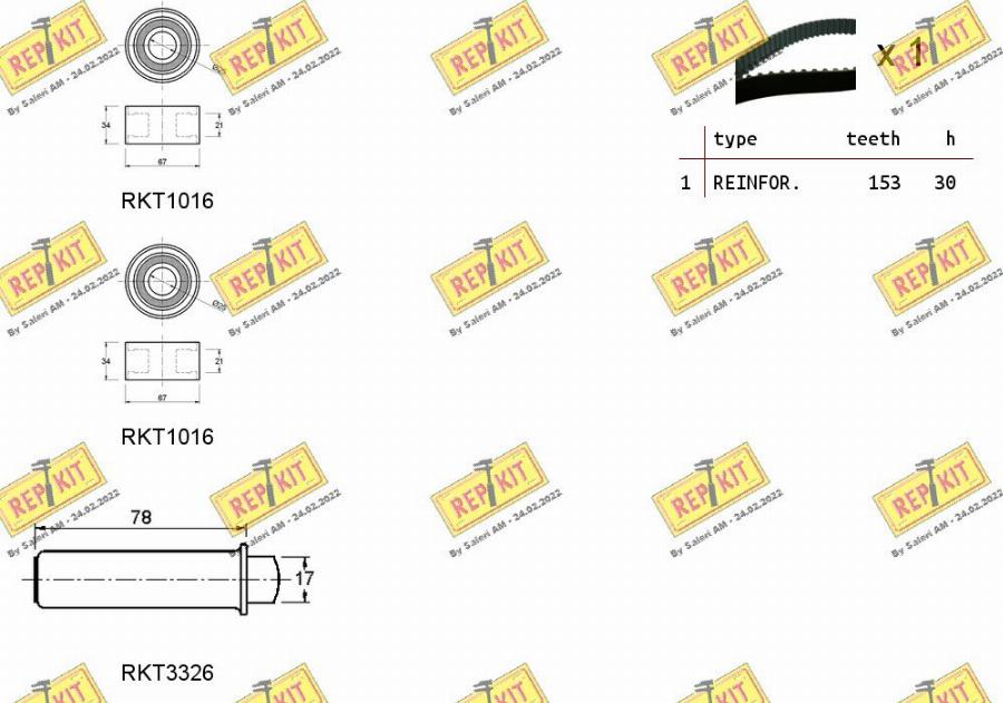 REPKIT RKTK1183 - Комплект ременя ГРМ autocars.com.ua