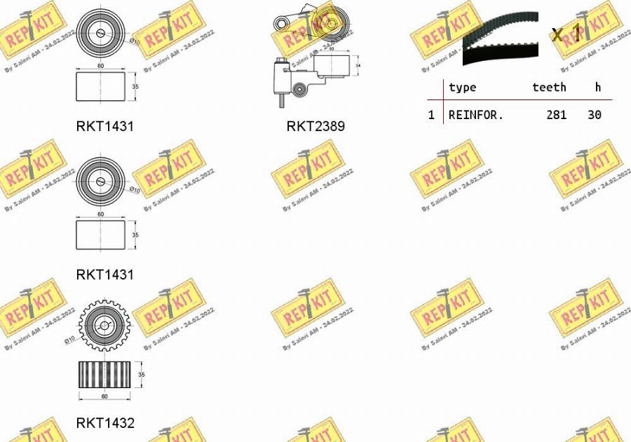 REPKIT RKTK1255 - Комплект ременя ГРМ autocars.com.ua