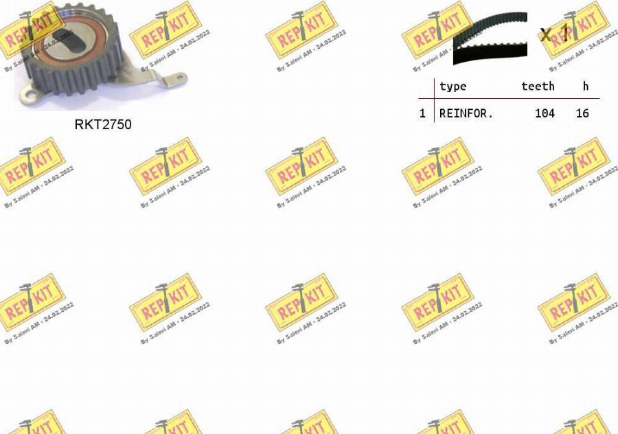 REPKIT RKTK1275 - Комплект ременя ГРМ autocars.com.ua