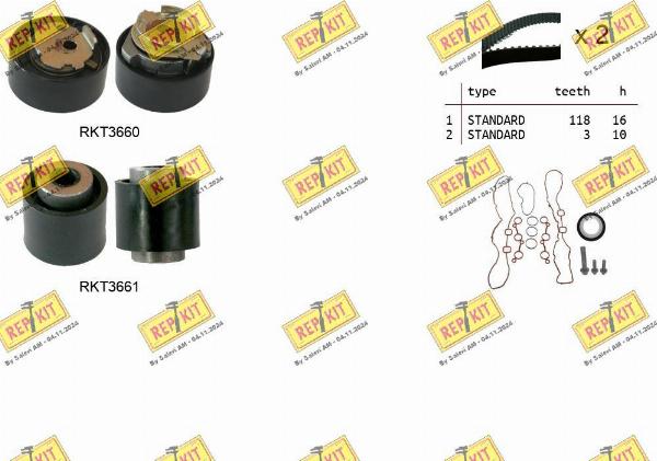 REPKIT RKTK1312 - Комплект ременя ГРМ autocars.com.ua