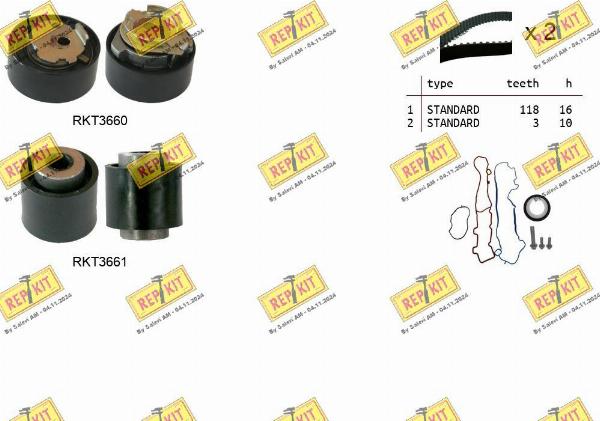 REPKIT RKTK1313 - Комплект ременя ГРМ autocars.com.ua