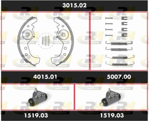 Roadhouse 3015.02 - Комплект тормозных колодок, барабанные avtokuzovplus.com.ua