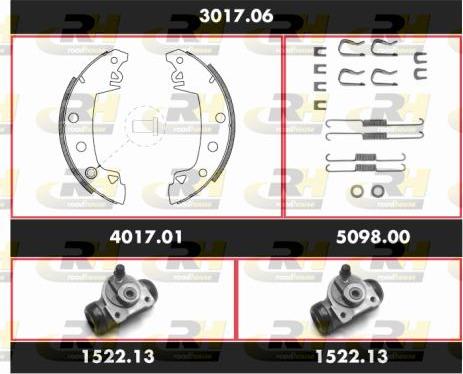 Roadhouse 3017.06 - Комплект тормозных колодок, барабанные autodnr.net