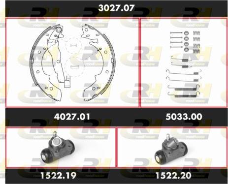 Roadhouse 3027.07 - Комплект тормозных колодок, барабанные autodnr.net