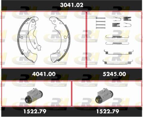 Roadhouse 3041.02 - Комплект тормозных колодок, барабанные autodnr.net