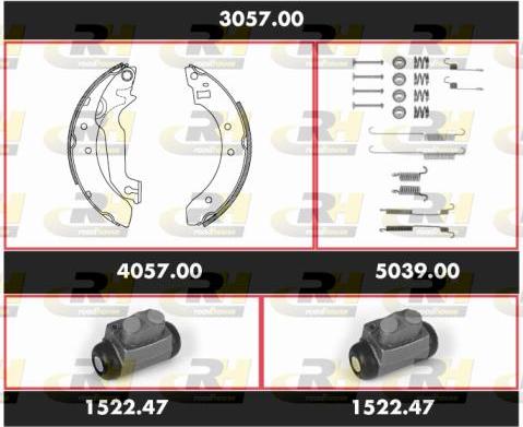 Roadhouse 3057.00 - Комплект тормозных колодок, барабанные avtokuzovplus.com.ua