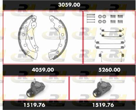 Roadhouse 3059.00 - Комплект гальм, барабанний механізм autocars.com.ua