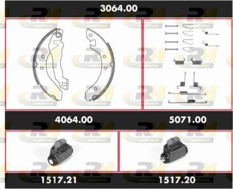 Roadhouse 3064.00 - Комплект гальм, барабанний механізм autocars.com.ua