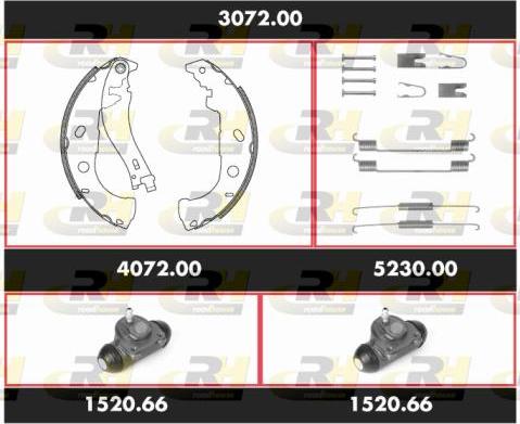 Roadhouse 3072.00 - Комплект гальм, барабанний механізм autocars.com.ua