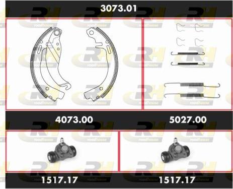 Roadhouse 3073.01 - Комплект гальм, барабанний механізм autocars.com.ua